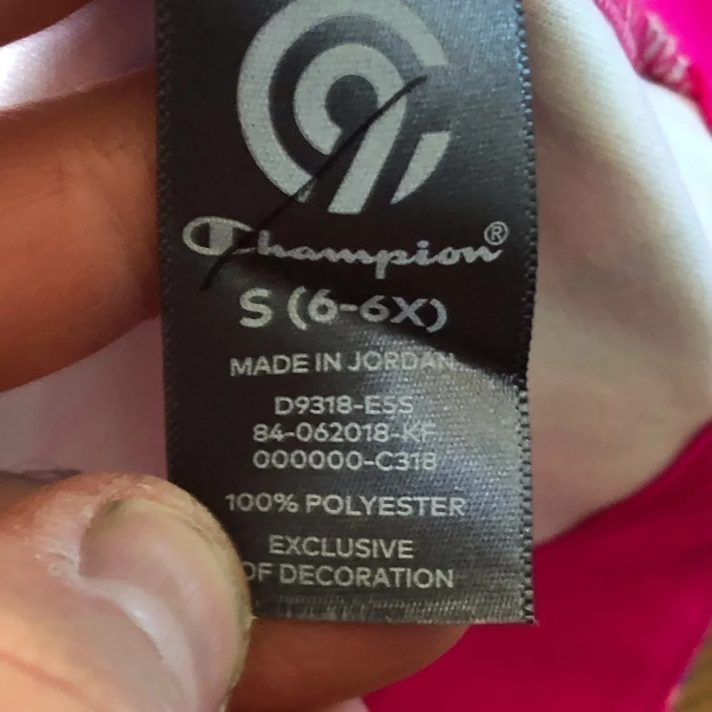 Champion pink athletic zip up jacket in size S (6/6x)